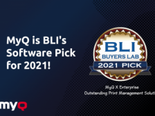 MyQ X: Enterprise is granted an award for selection of software by BLI 2021